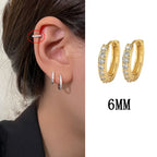 PENDRA Diamond Studded Hoop Sterling Earrings