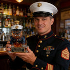 Patriotic U.S. Marine Corps Bulldog Decanter, Ideal 250th Anniversary Gift for Veterans