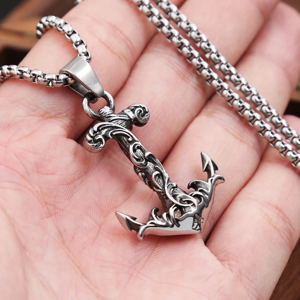 PENDRA Vikinganchor Nordic Anchor Pendant Necklace
