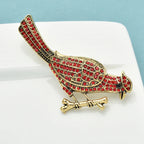 PENDRA Vintage Red Bird Brooch