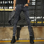 Autumn Winter Brushed Cowboy Luxury Slim Designer Clothes Male Korean Style Denim Skinny Plush Grey Jean Pants Trousers for Men