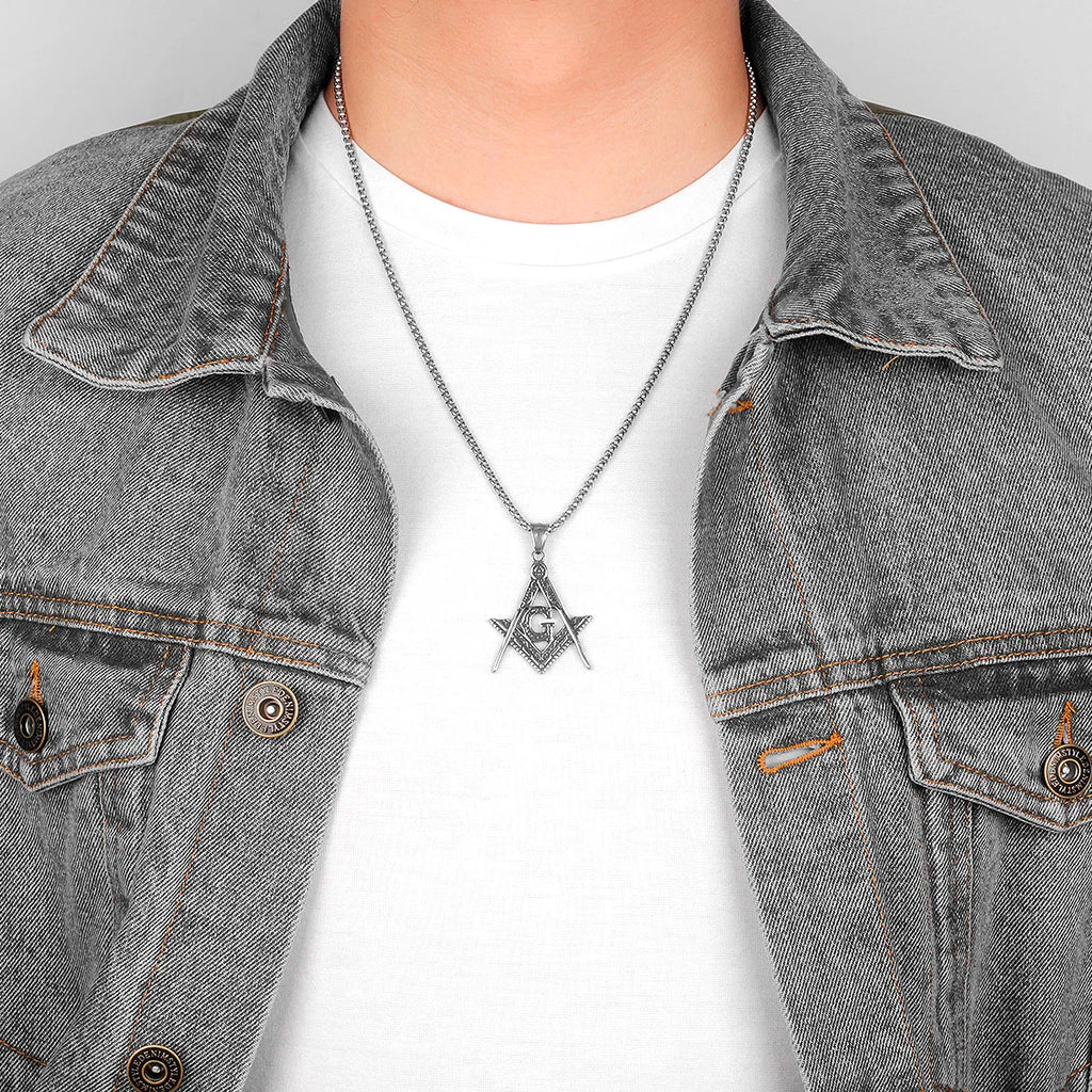 PENDRA Freemason Masonic Boyfriend Steel Necklace