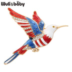 PENDRA American Flag Eagle Bird Brooch