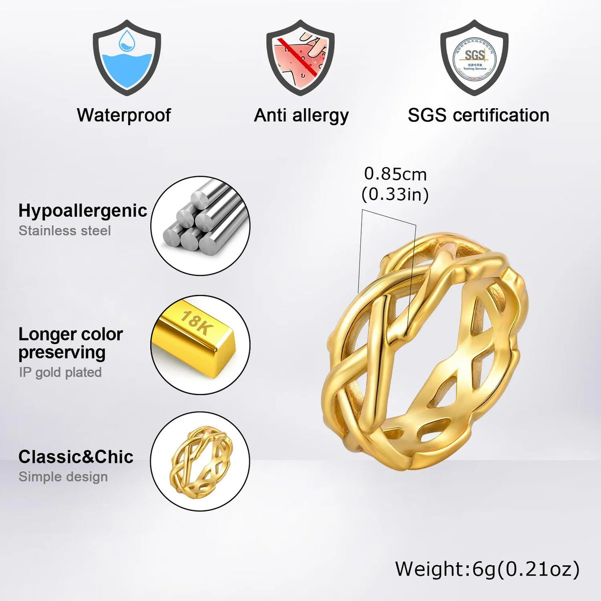PENDRA Pryvex Wedding Band Ring