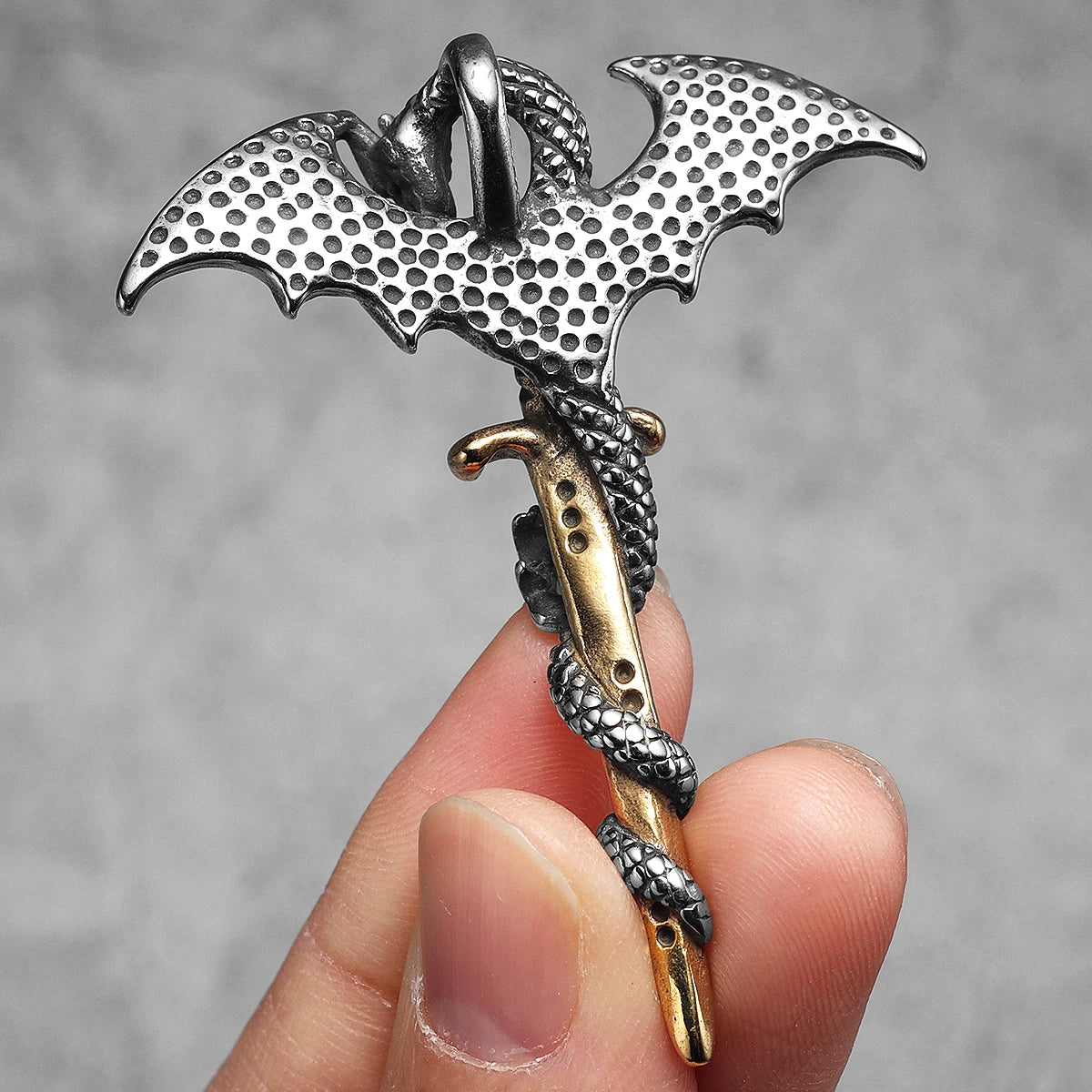 PENDRA Dragon Slaying Sword Steel Necklace