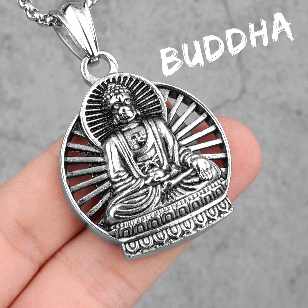 PENDRA Buddhism Buddha Sainless Gold Necklace