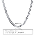 Gold Color Franco Chain Necklace for Men,3MM Wide Thick Stainless Steel Necklace Collars,Classic Trendy Jewelry Gifts