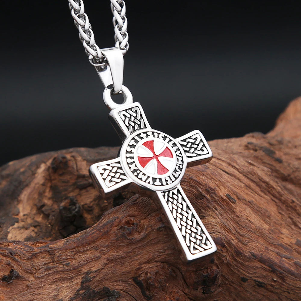 PENDRA Redcross Punk Shield Pendant Necklace