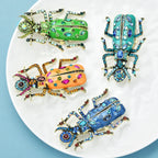 PENDRA Beetle Prism 4-Color Crystal Enamel Beetle Brooch