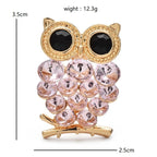 PENDRA Shining Crystal Owl Brooch