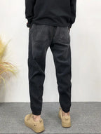 Gradual Change Color 2025 Tied Jeans Men's Summer New Loose Ruffian Handsome Small Feet Pants Trendy Brand Harlan Casual Pants