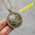 PENDRA Judaism Star David Steel Necklace