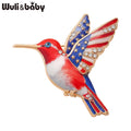 PENDRA Skywing Hummingbird Rhinestone Bird Brooch