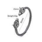 PENDRA Wolfduo Vintage Viking Double Wolf Bracelet