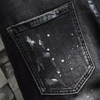 PENDRA Denim Embroidered Printed Pants