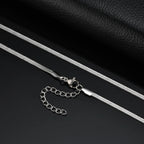 Punk Silver Color Chain Necklace for Men Women,Hip Hop Stainless Steel Braided Link Chokers,Classic Metal Jewelry Gift