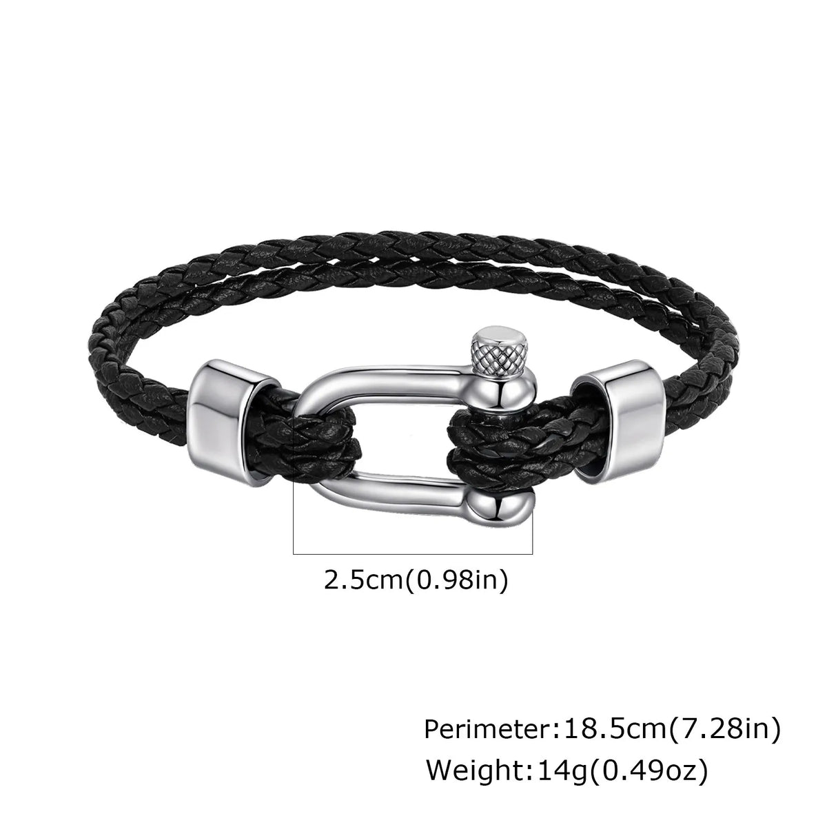 Stylish Leather Bracelet for Men Boys,Black Double Layers Leather Rope Bracelets,Trendy Jewelry Gifts to Dad Husband
