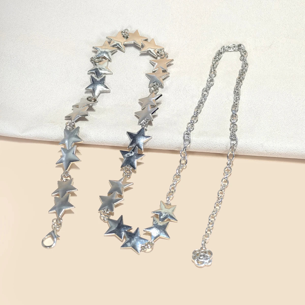 PENDRA Seraina Metal Silver Boho Waist Chain Belt