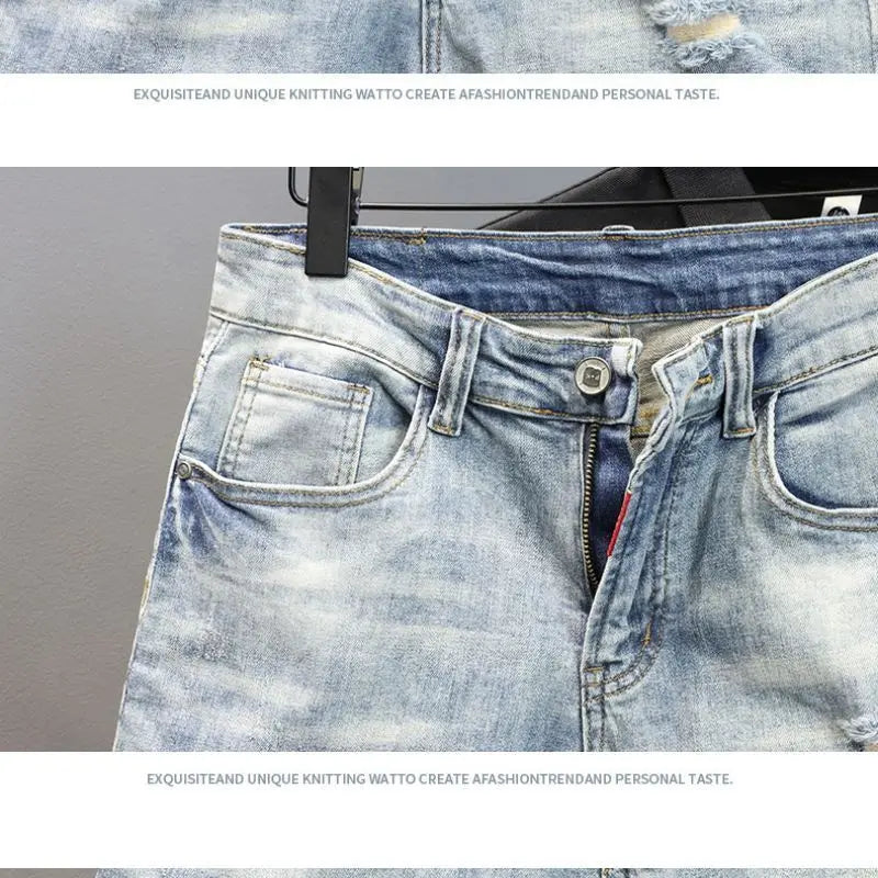 PENDRA Denim Distressed Knee Jeans