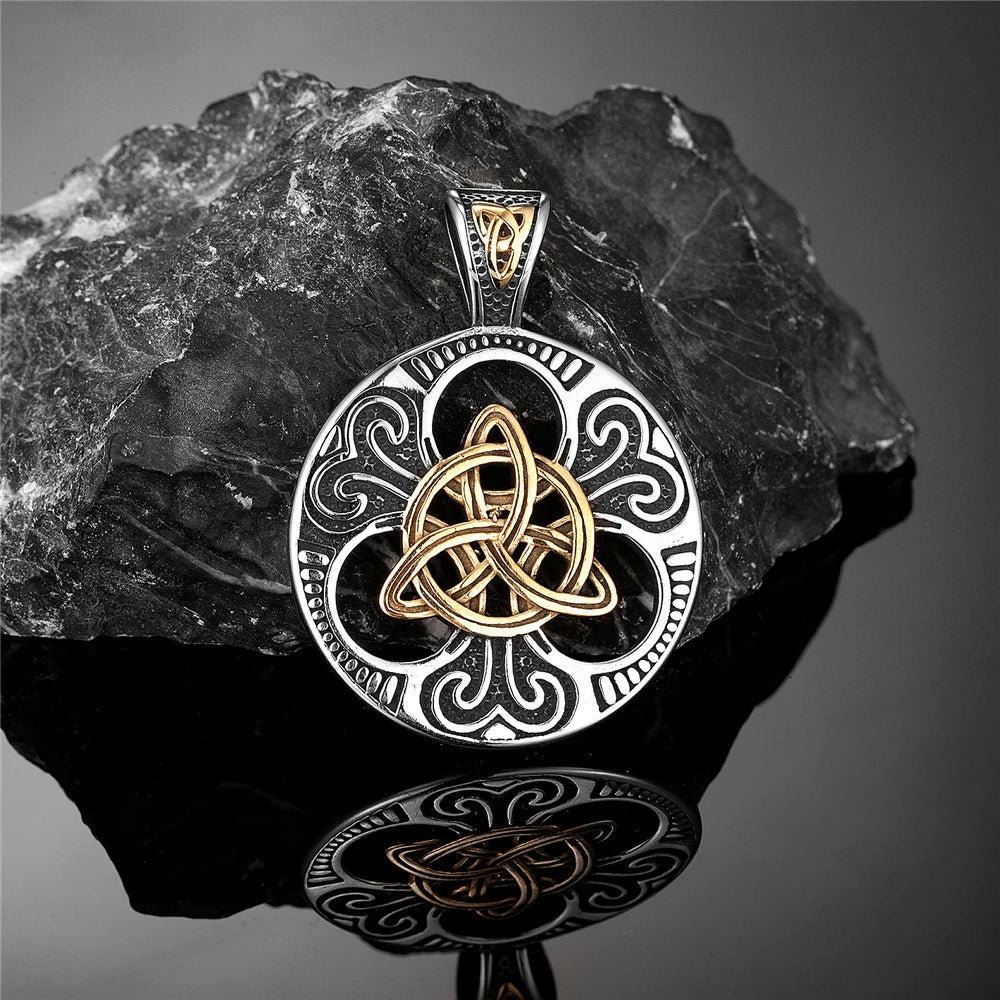 PENDRA Celtic Knot Gold Viking Necklace