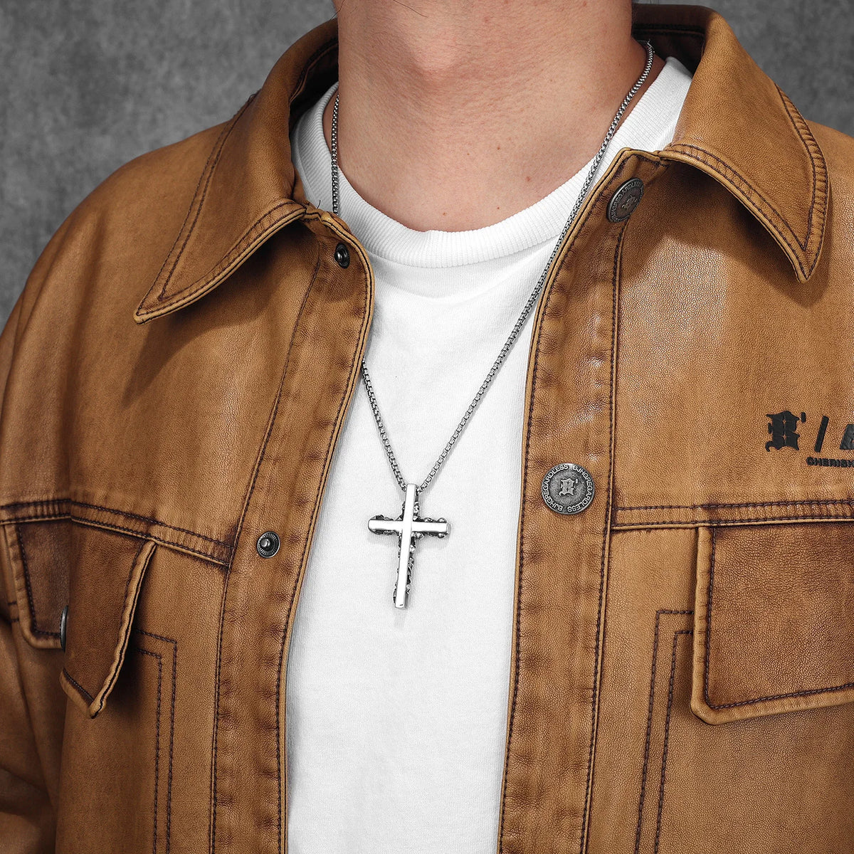 PENDRA Skull Cross Steel Necklace