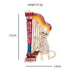 PENDRA Sparkling Music Cat Brooch