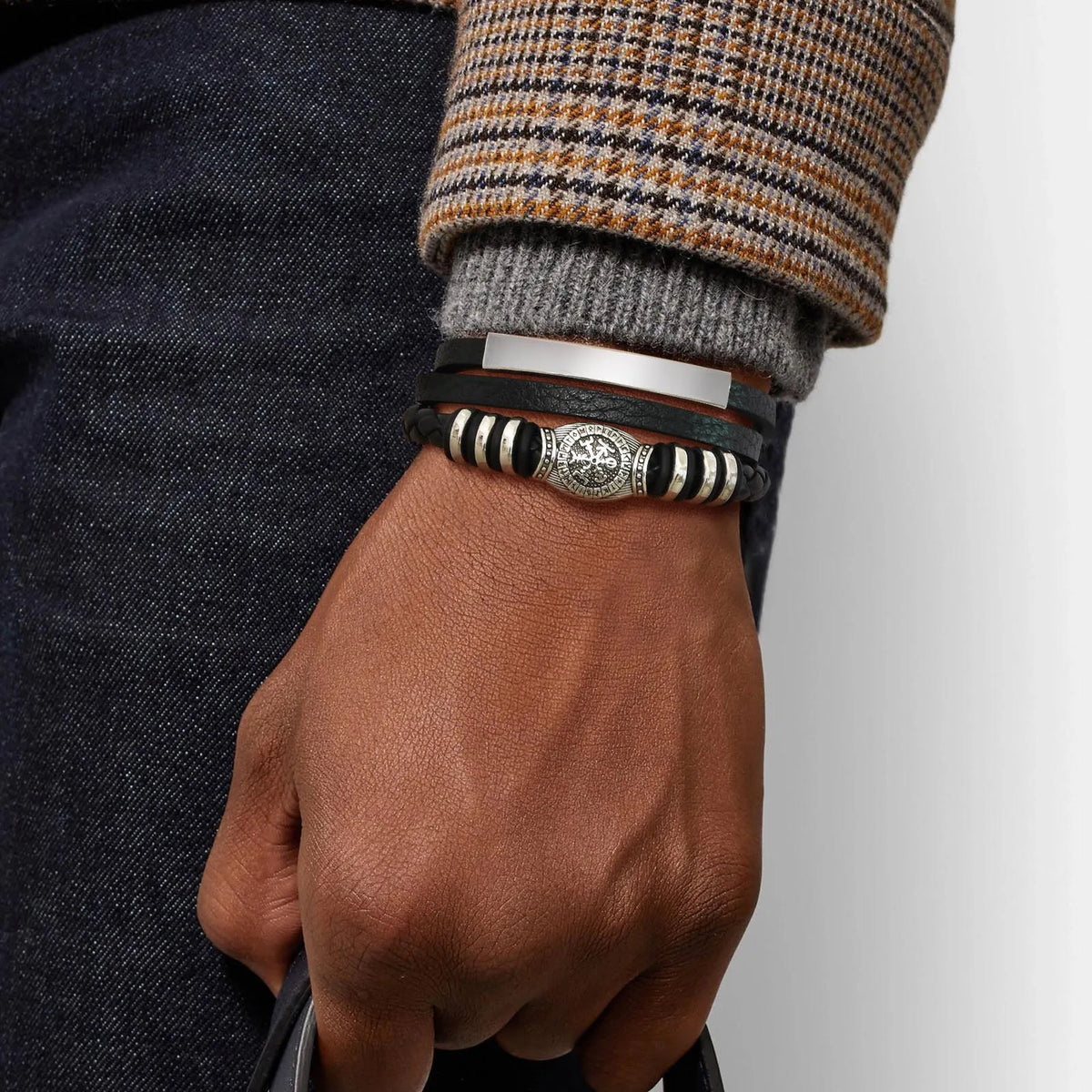 Men Multilayer Braided Leather Bracelets,Vintage Viking Compass Shape Metal Charm Wristband,Punk Stackable Bangle Jewelry Gift