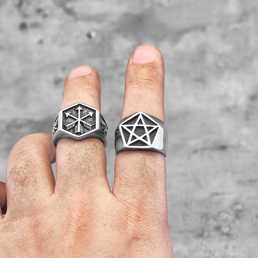 PENDRA Pentagram Punk Charm Ring