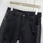 Ripped Jeans Men's Summer Thin Casual Elastic Versatile White Jeans Men's Korean Trendy Pants denim men clothing cargo pants