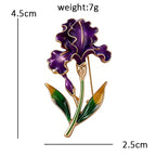 PENDRA Iriselle November Birthday Enamel Iris Brooch