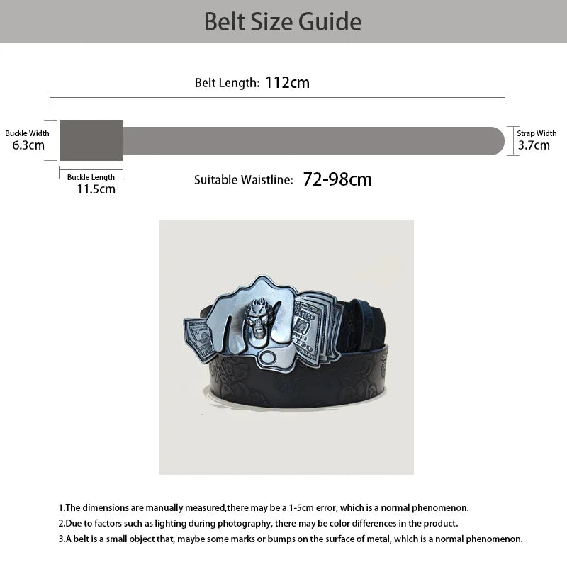 PENDRA Velaellea Leather Skull Gothic Belt