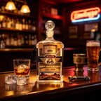 Route 66 100th Anniversary Gas Pump Shaped Whiskey Decanter 400ml Lead Free Crystal Liquor Bottle Retro American Road Culture