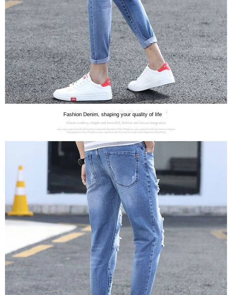PENDRA Korean Solid Slim Jeans