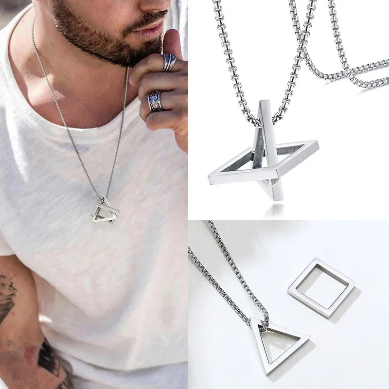 PENDRA Interlocking Triangle Pendant Necklace