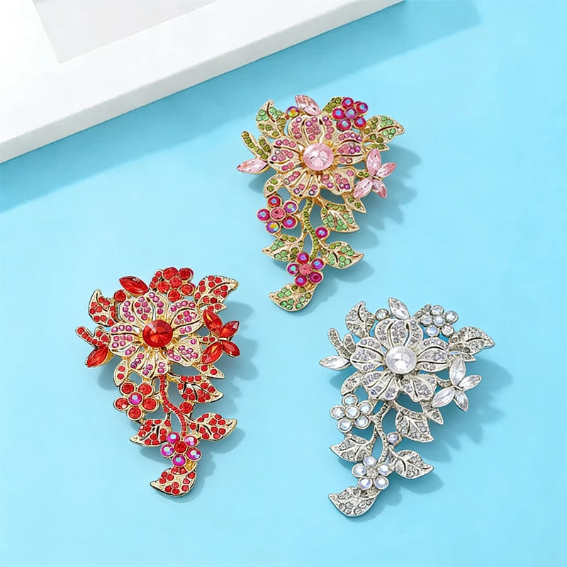 PENDRA Floraspark Big Sparkling Flower Brooch