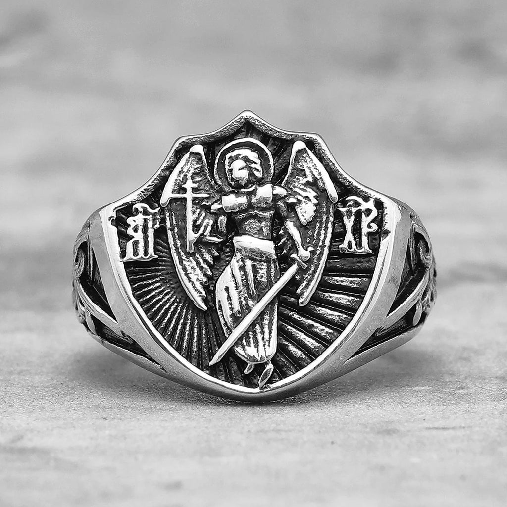 PENDRA Archangel St Michael Steel Ring