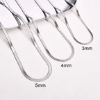 Stainless Steel Width 3mm/4mm/5mm Flat Snake Chain Choker Necklaces for Men