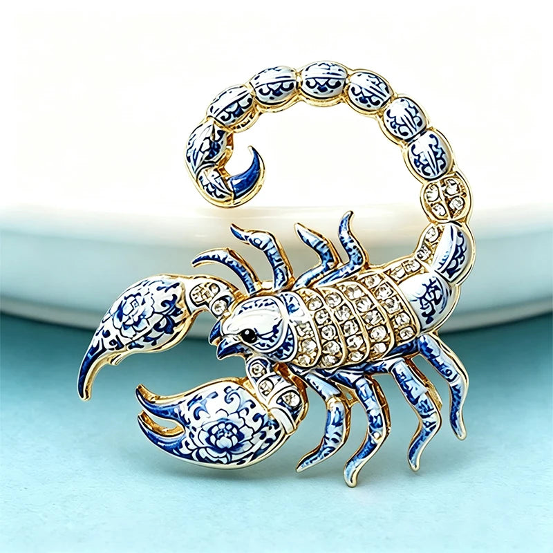 PENDRA Scorpio Scorpion Rhinestone Brooch