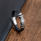 PENDRA Celtic Knot Rune Leather Bracelet