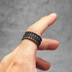 PENDRA Bone Rock Minimalism Steel Ring