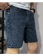Men's Denim Shorts 2025 Summer Thin Five-point Pants Versatile Simple CowBoys Korean Blue Overalls Denim Short Medium Pants Man