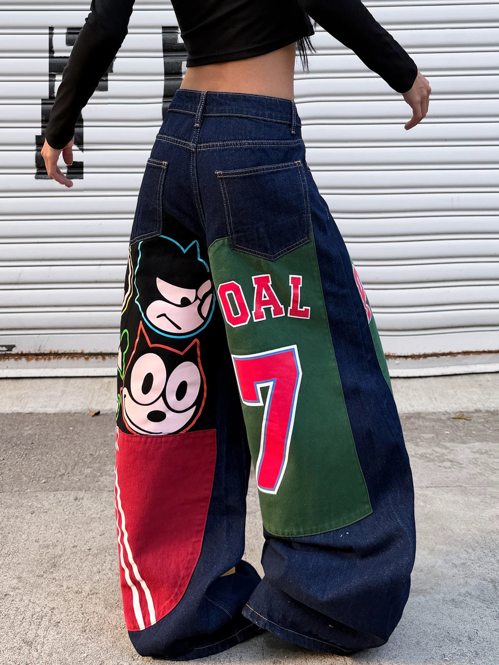 PENDRA American Alphanumeric Cartoon Jeans