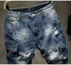 PENDRA Washed Distressed Ripped Pants