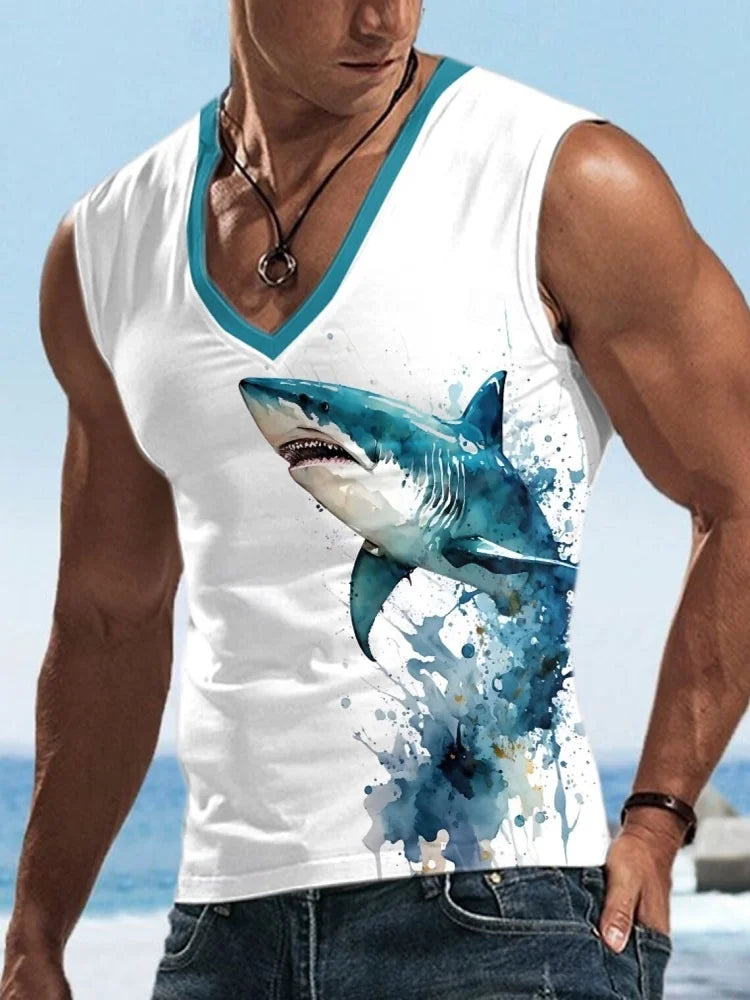 PENDRA Sports Sleeveless Neck Lion T-Shirt