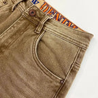 High-end 2026 Luxury Brand Clothes Khaki Jeans Men's Light Luxury Washed Casual Elastic Slim Small Feet Embroidered Long Pants