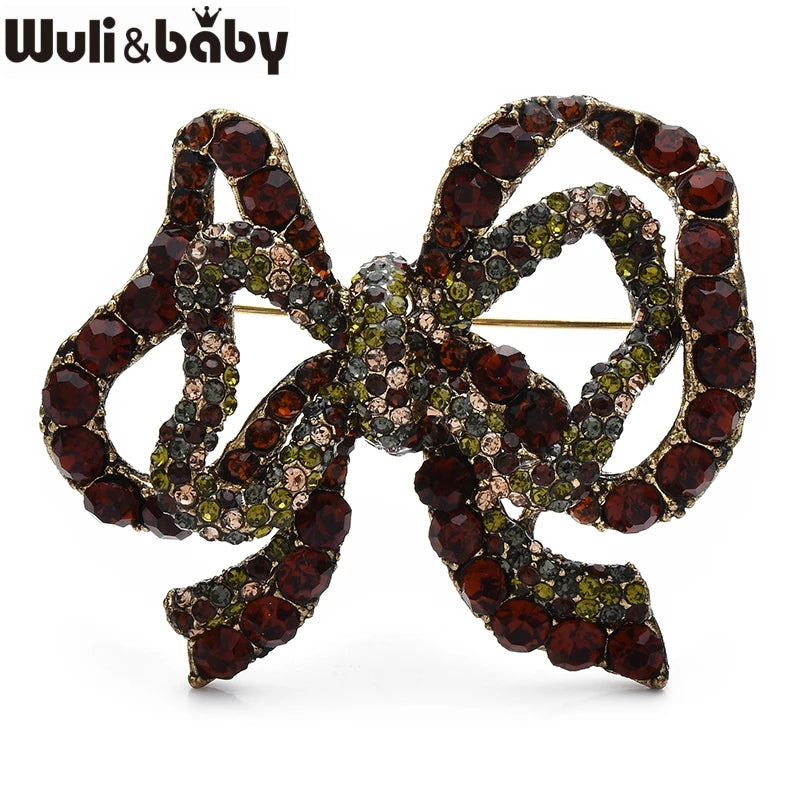 PENDRA Belladouble Shining Double-Layer Bowknot Brooch