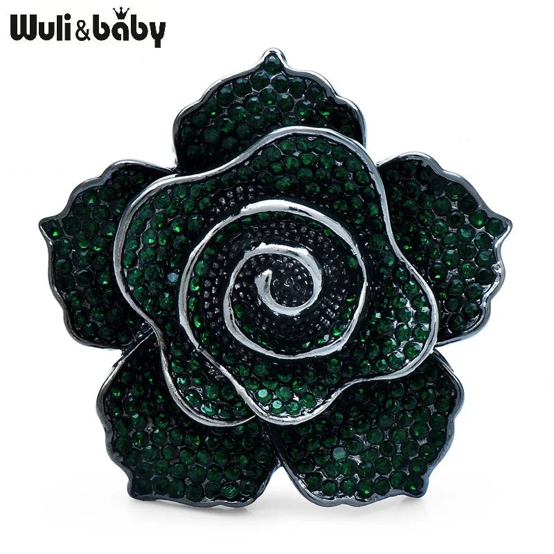 PENDRA Rosaspark Luxury Shining Rose Flower Brooch