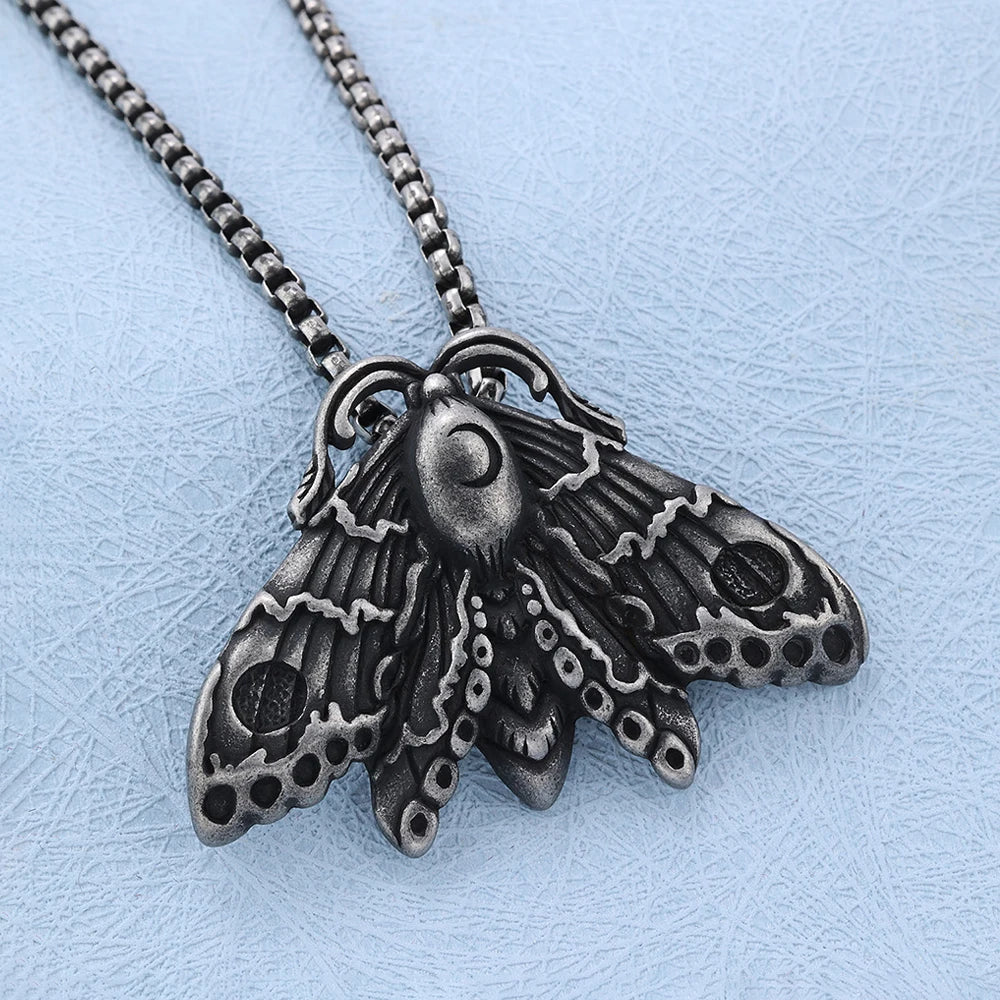 PENDRA Moonmoth Stainless Steel Moon Moth Pendant