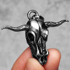 PENDRA Bull OX Skull Steel Necklace