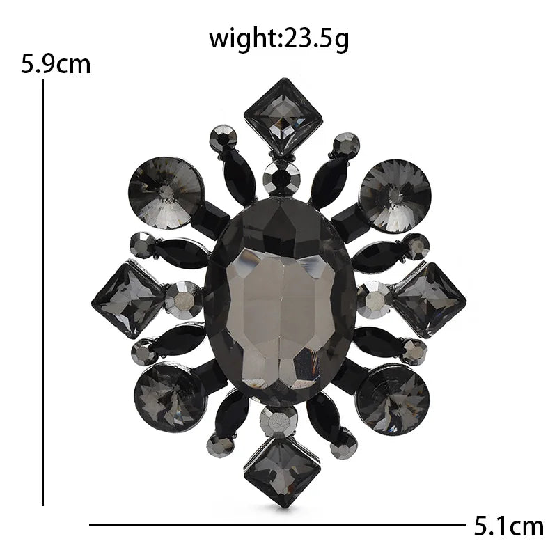 PENDRA Royale Palace Crystal Round Flower Brooch